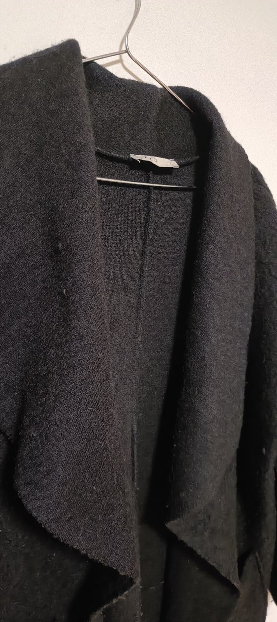 Kadın Siyah Midi Yün Palto - Görsel 3