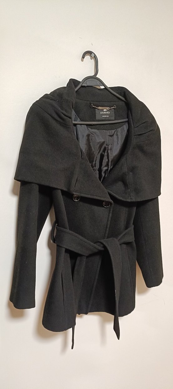 journey marka Siyah Kemerli Kadın Kaban - Görsel 3