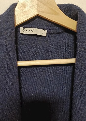 Uzun Kesim Gri Örgü Kadın Yün Kaban - Görsel 2