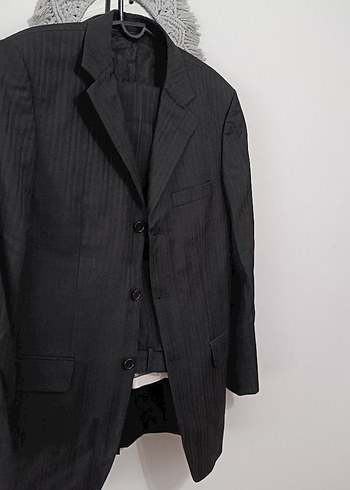 Düğmeli Siyah Erkek Takım Elbise - Görsel 5