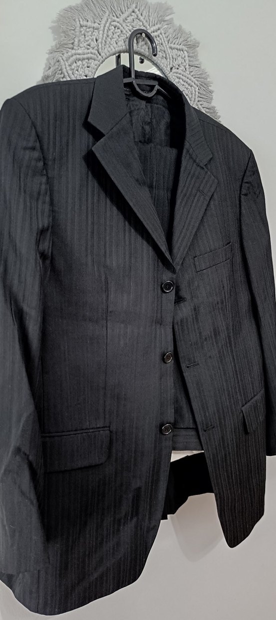 Düğmeli Siyah Erkek Takım Elbise - Görsel 3