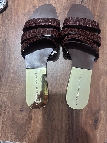 37 Beden kahverengi Renk Zara Basic 37 Numara Terlik