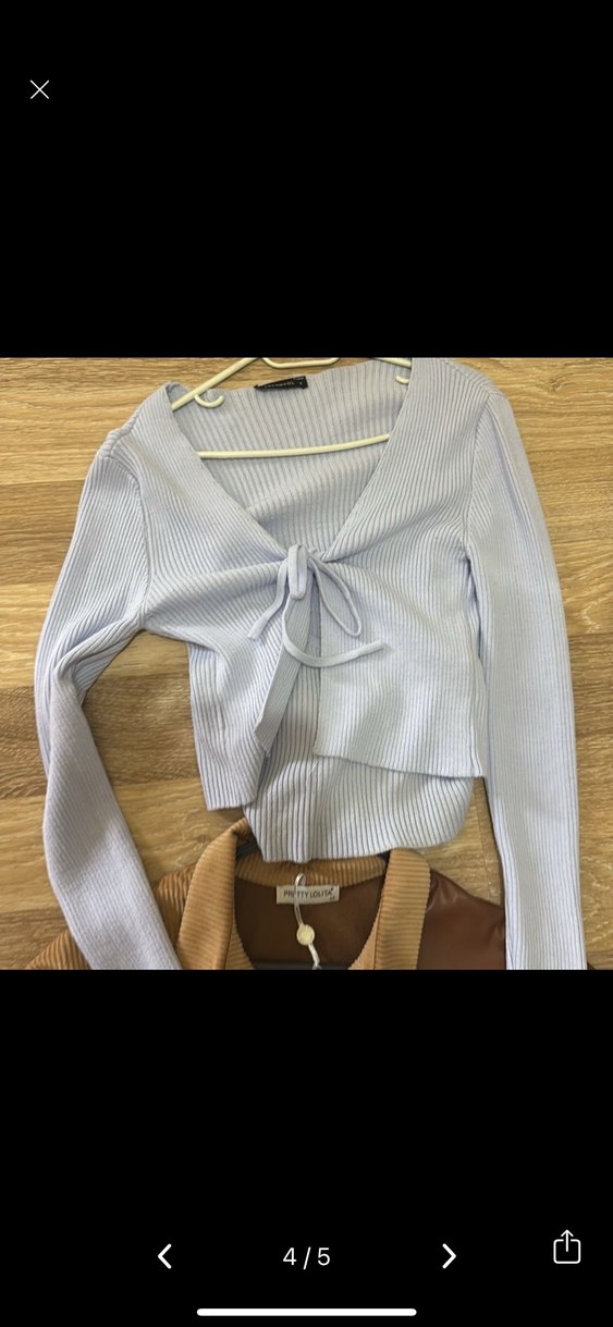 Düğmeli Kahverengi Deri Kadın Gömlek - Görsel 3