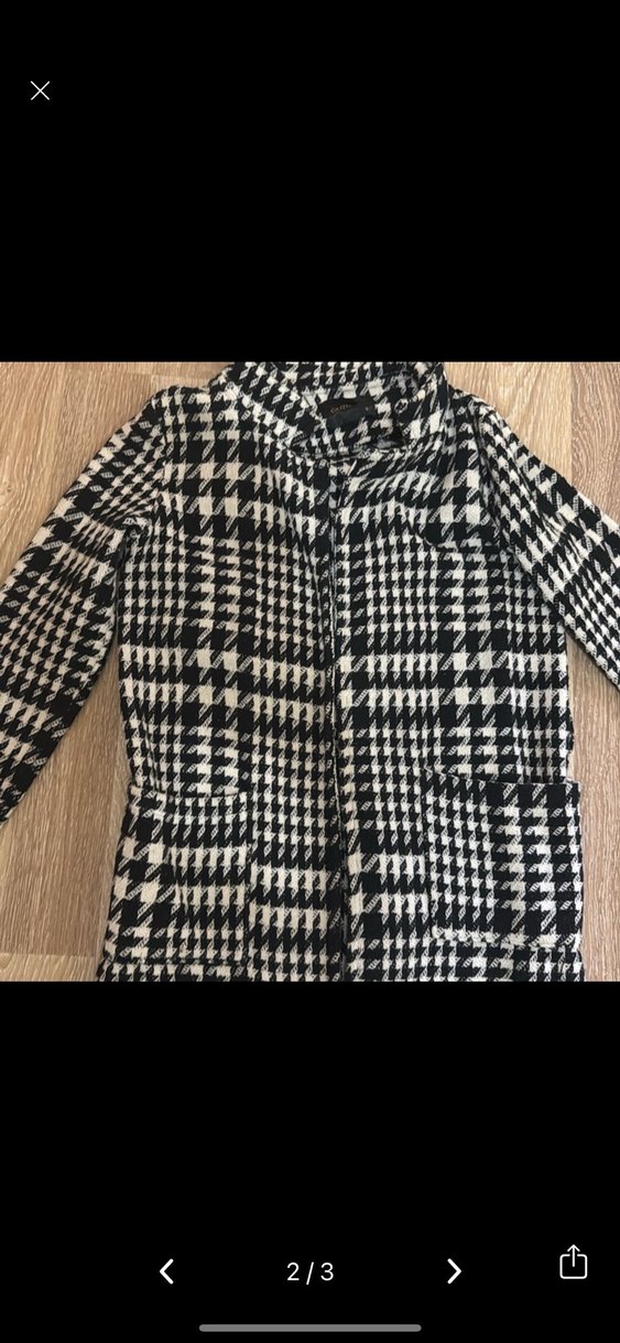 Kadın Gri Uzun Kareli Kürklü Kaban - Görsel 2