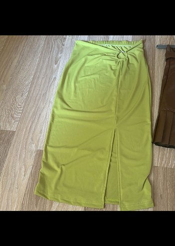 Kahverengi Kemerli Mini Etek - Görsel 2