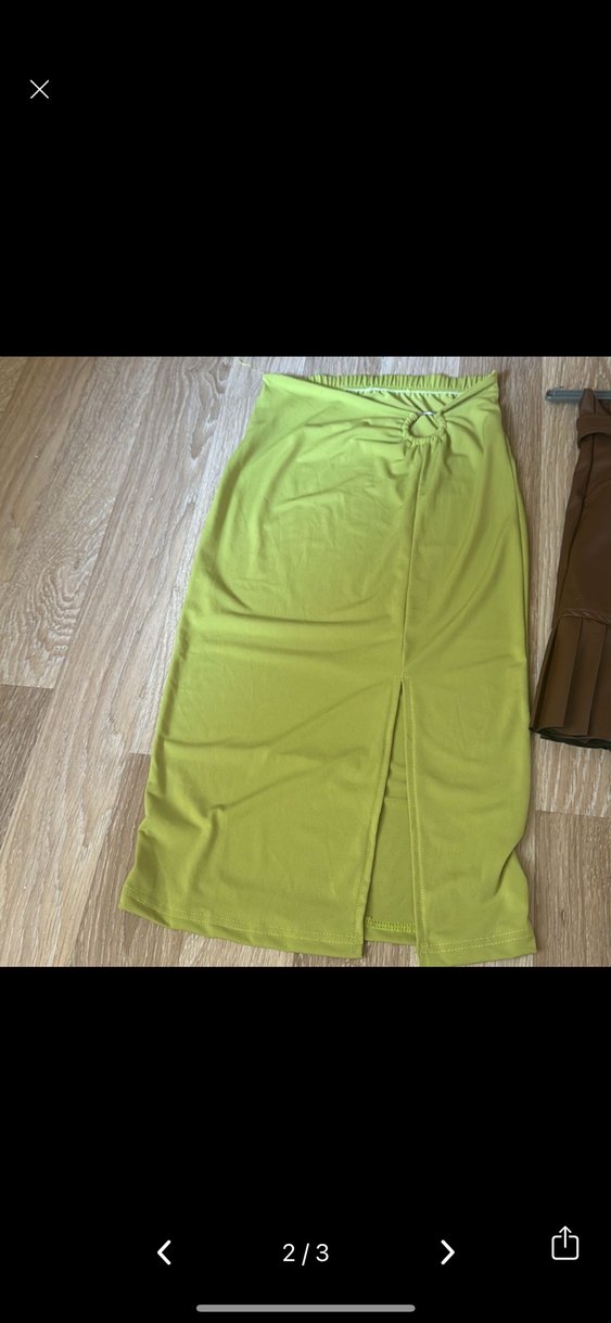 Kahverengi Kemerli Mini Etek - Görsel 2