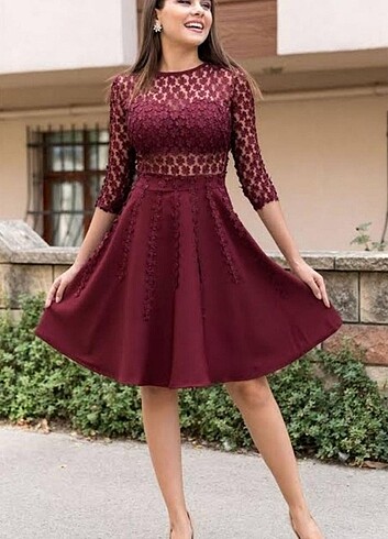 Diğer Bordo kısa elbise 