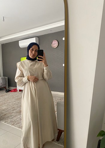 Diğer Uzun Beyaz Pamuklu yelekli elbise