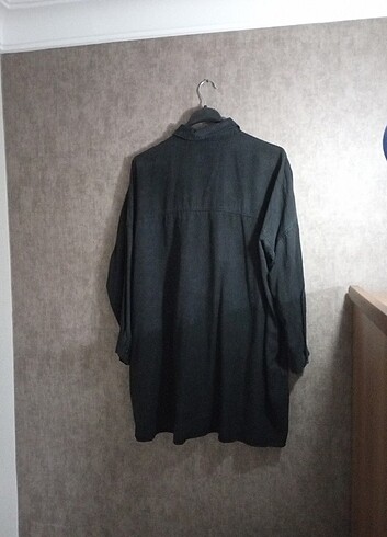 Diğer Siyah Modest Oversize Kot Gömlek