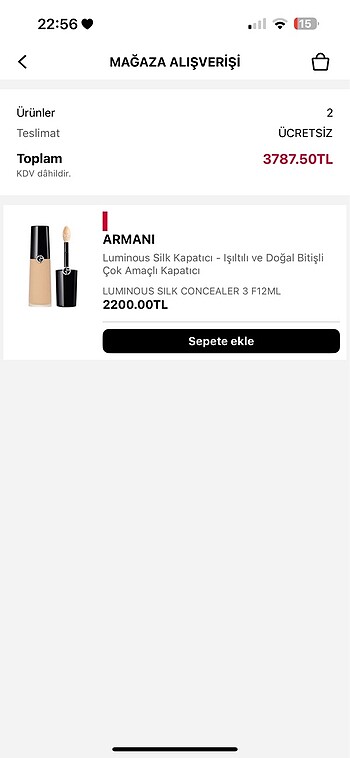 Beden Renk Giorgio Armani Luminous Silk Kapatıcı
