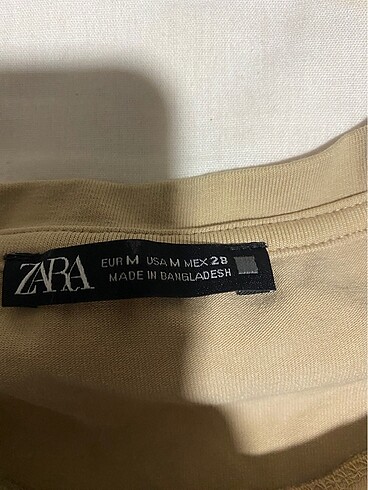 m Beden ten rengi Renk Kadın Zara Ten Rengi Basic Tişört
