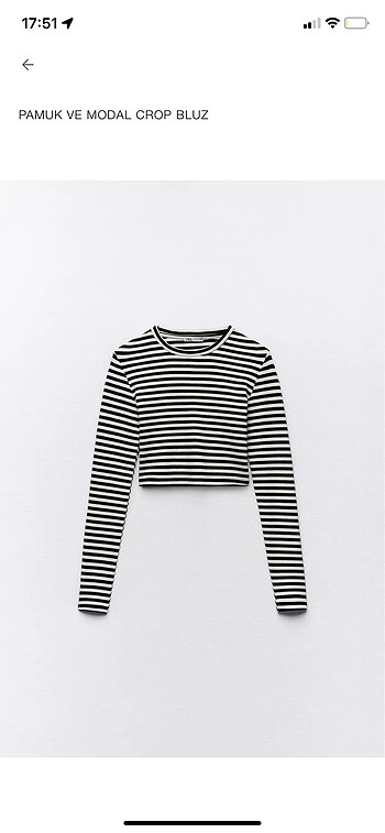 Zara Çizgili Crop