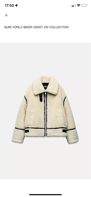 Zara Suni Yünlü Biker Ceket