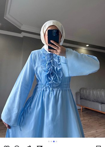s Beden Sarı Uzun Kollu Fırfırlı Bohem Elbise