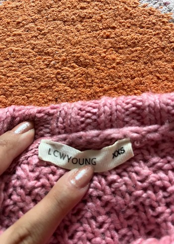 Kız Çocuk Pembe Bohem Örgü Panço - Görsel 3