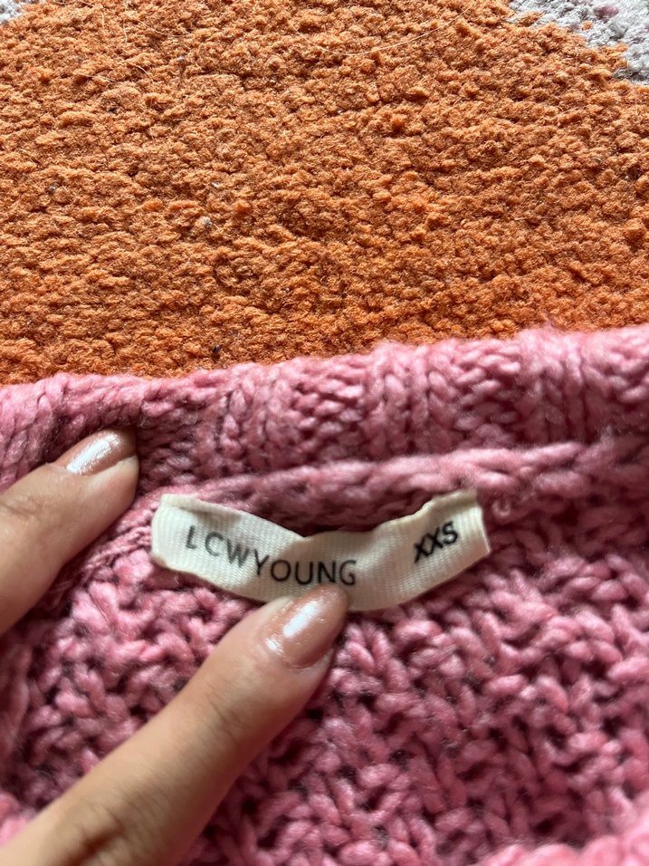 Kız Çocuk Pembe Bohem Örgü Panço - Görsel 3