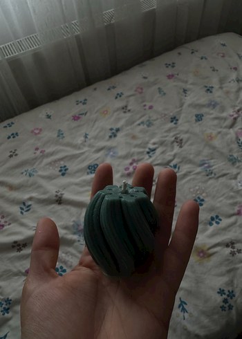 El Yapımı Turkuaz Renkli Pastel Mum