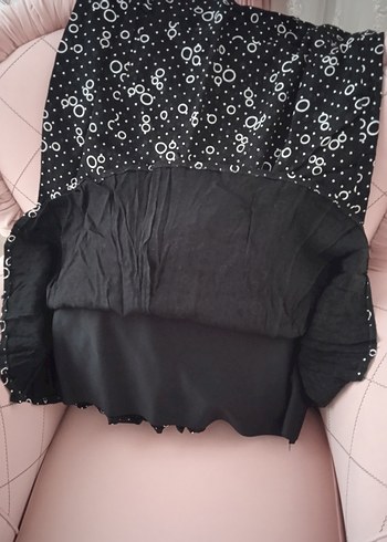 Siyah Puantiyeli Piliseli Midi Hamile Eteği - Görsel 5