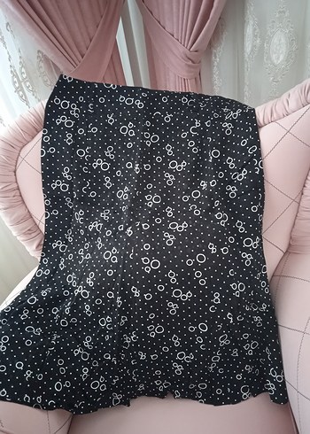 Siyah Puantiyeli Piliseli Midi Hamile Eteği - Görsel 2