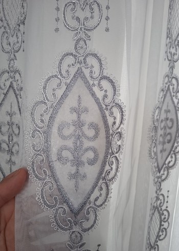 Gri Nakışlı Beyaz Perde fonlarida mevcuttur - Görsel 6