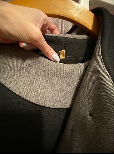 Bayan gri siyah ceketli abiye elbise - Görsel 5