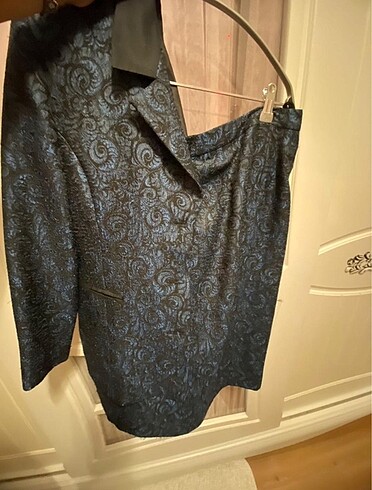 Bayan astarlı etek ceket takım siyahlı - Görsel 3