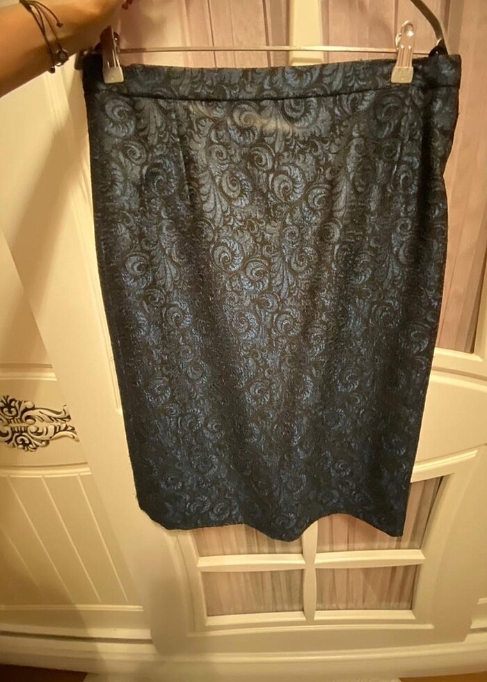 Bayan astarlı etek ceket takım siyahlı - Görsel 4