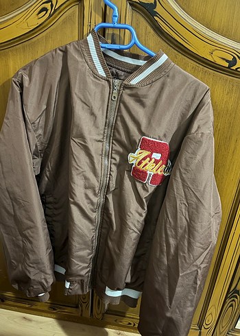 Kadın Kahverengi Fermuarlı Street Wear Ceket - Görsel 3