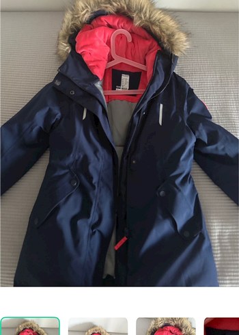 Decathlon Lacivert Kapusonlu Kislik Parka