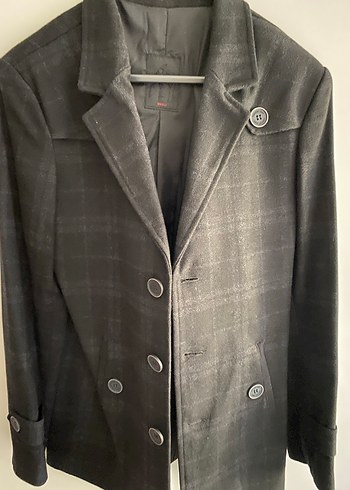 Düğmeli Gri Erkek Kaşe Kaban - Görsel 4