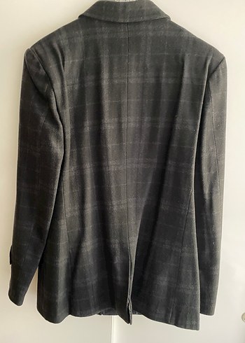 Düğmeli Gri Erkek Kaşe Kaban - Görsel 6