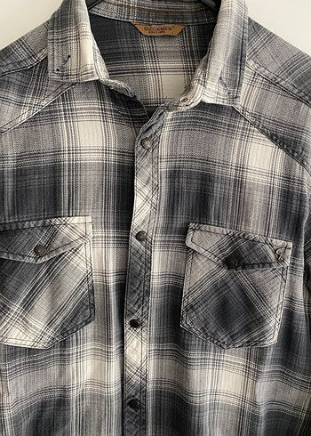 Erkek Kareli Düğmeli Gömlek - Görsel 5