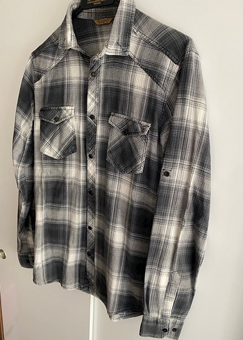 Erkek Kareli Düğmeli Gömlek - Görsel 4