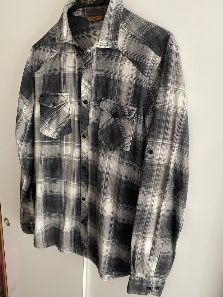 Erkek Kareli Düğmeli Gömlek - Görsel 4