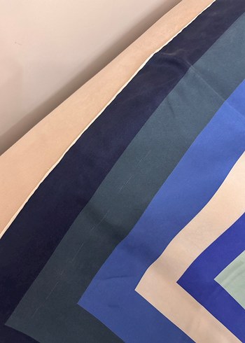 Kadın Mavi Bohem Drapeli Fular eşarp - Görsel 3