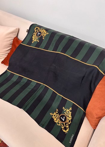 Kadın Siyah yeşil eşarp - Görsel 3