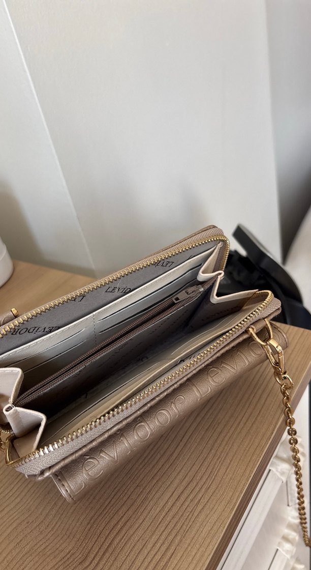 Bej Deri Kadın Fermuarlı Cüzdan - Görsel 2