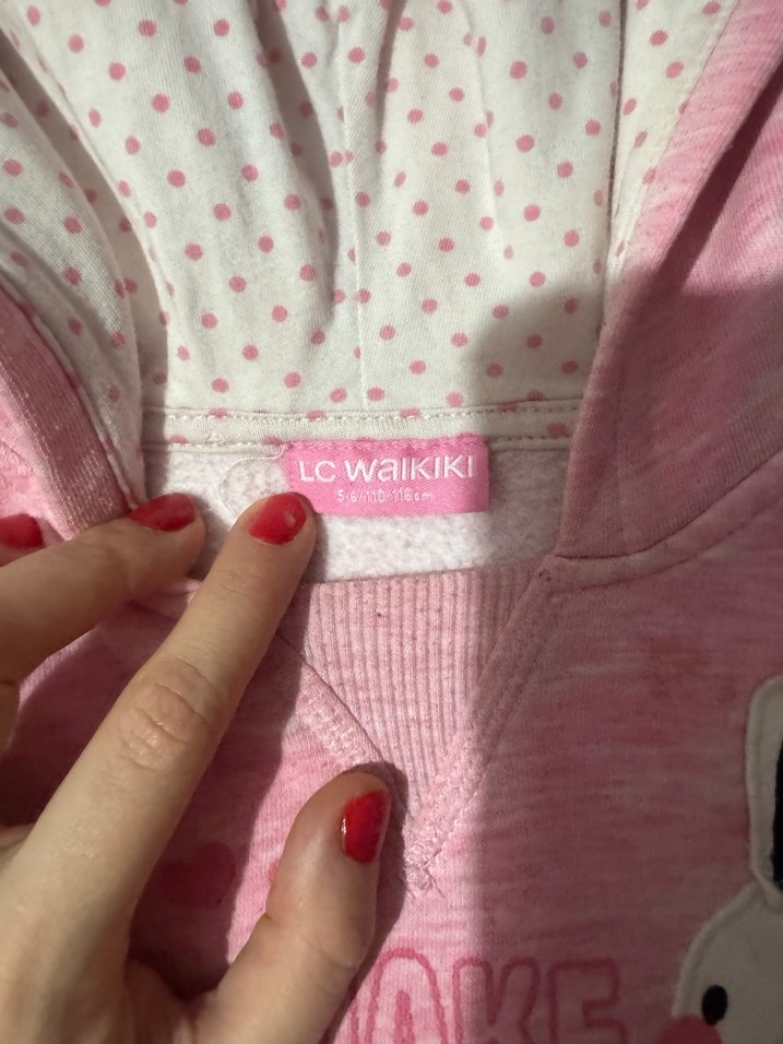 Pembe Kız Çocuk Kapüşonlu Sweatshirt - Görsel 2