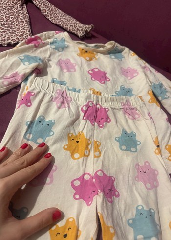 Kız Çocuk Çok Renkli Uzun Kollu Pijama Takımı - Görsel 2