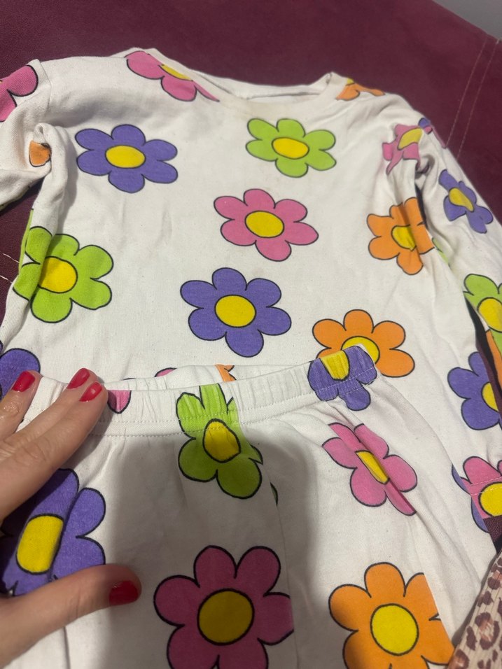 Kız Çocuk Çok Renkli Uzun Kollu Pijama Takımı - Görsel 4