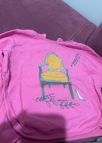 Pembe Baskılı Uzun Kollu Triko Bebek Takımı - Görsel 3