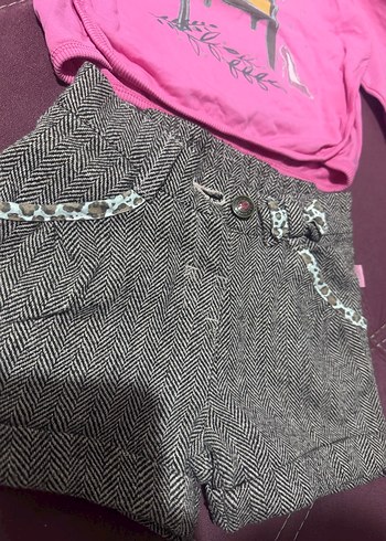 Pembe Baskılı Uzun Kollu Triko Bebek Takımı - Görsel 2