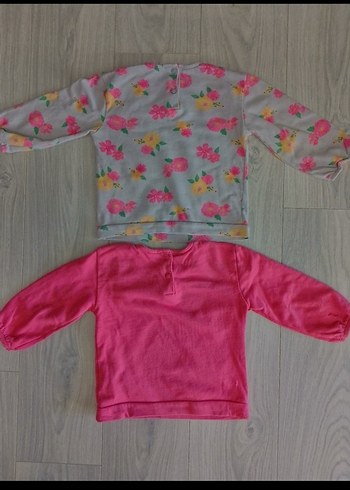 Çiçek Desenli Sweatshirt 2'li 3 yaş - Görsel 3