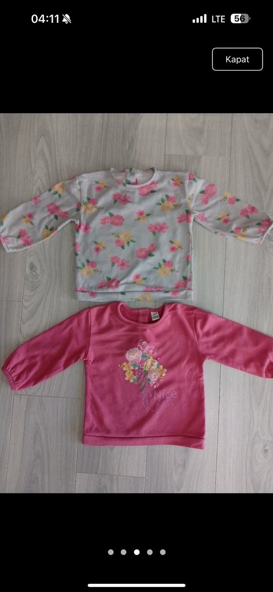 Çiçek Desenli Sweatshirt 2'li 3 yaş - Görsel 2