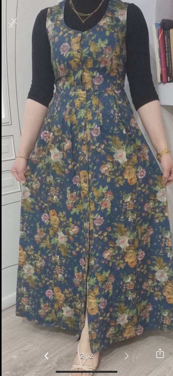 Çiçek Desenli Bohem Uzun Elbise - Görsel 2