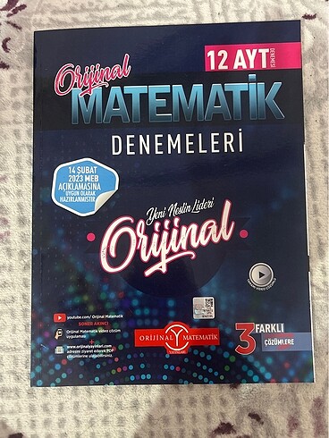 Orijinal Yayınları Ayt Matematik Denemesi