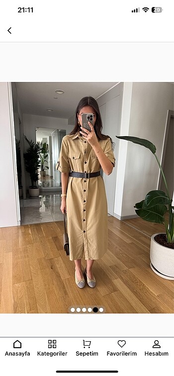 Zara Butik Merve Aksoy camel elbise