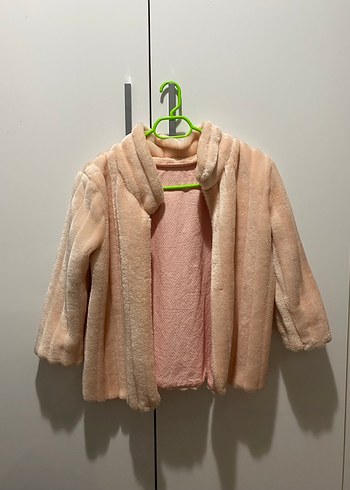 Pembe Midi kız çocuk Suni Kürk Ceket