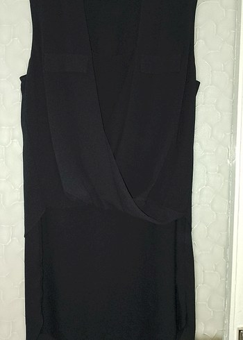 Siyah v yaka şirin mini elbise