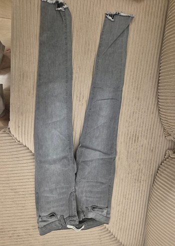 Diğer Gri Yikamali Dar Kesim Jean